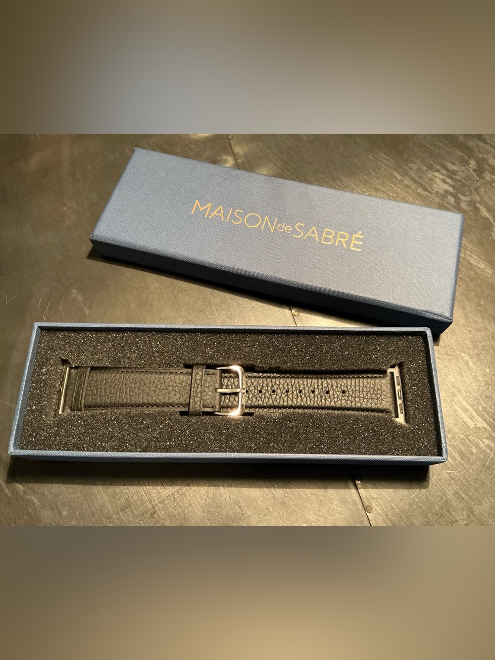 ‼️New Maison de Sabre Black Leather Apple Watch Strap